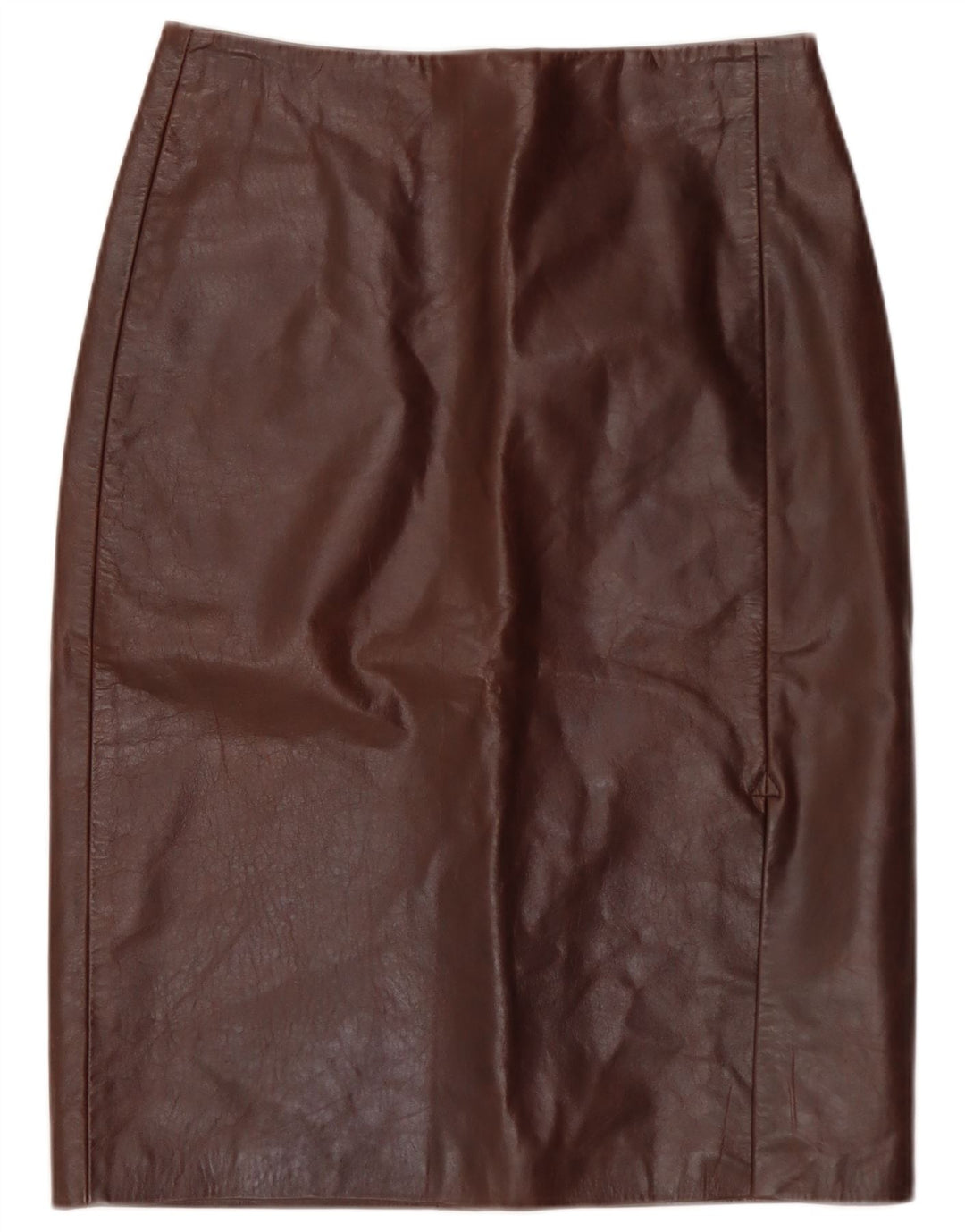 jupe en cuir femme vintage IT 40 Petit W28 Cuir Marron