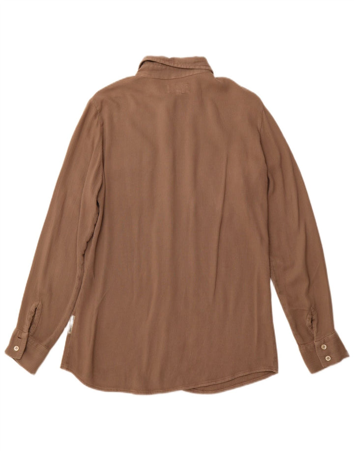REPLAY Chemise Femme UK 12 Marron Moyen