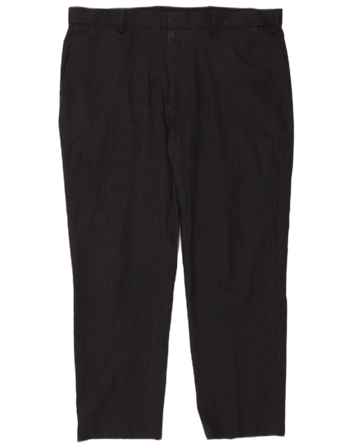 Marks & Spencer Pantalon chino coupe classique pour homme W38 L29 Noir Polyester