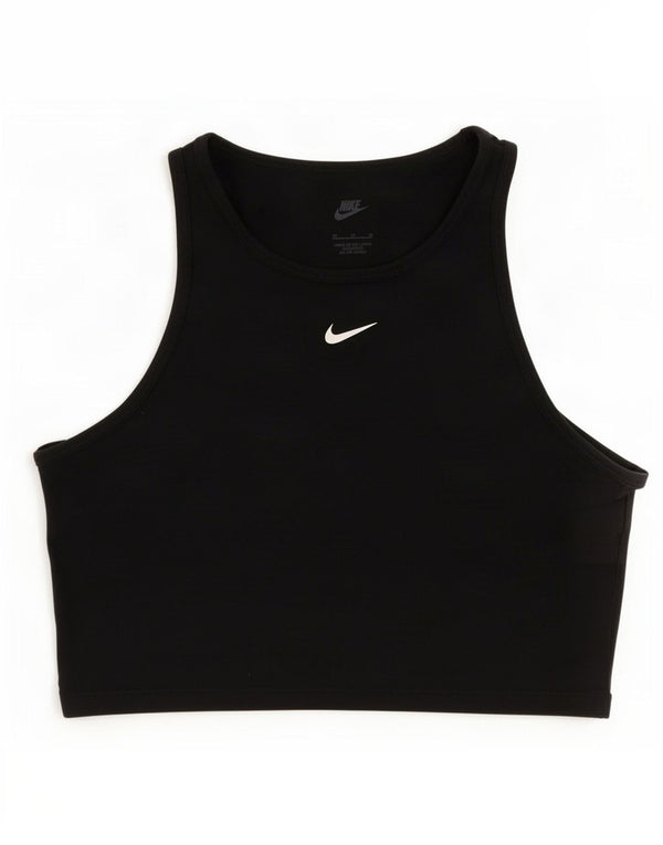 Nike Womens Swoosh Graphic Sport Bra Top UK 12 Moyen Noir
