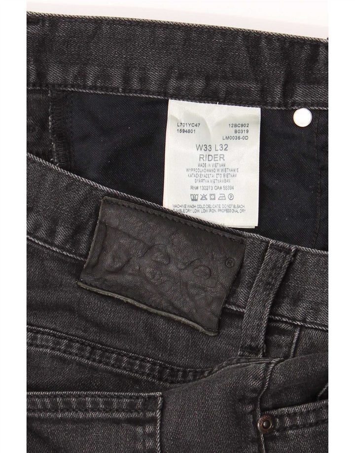 Lee Jean Droit Rider W33 L29 Homme Gris Coton