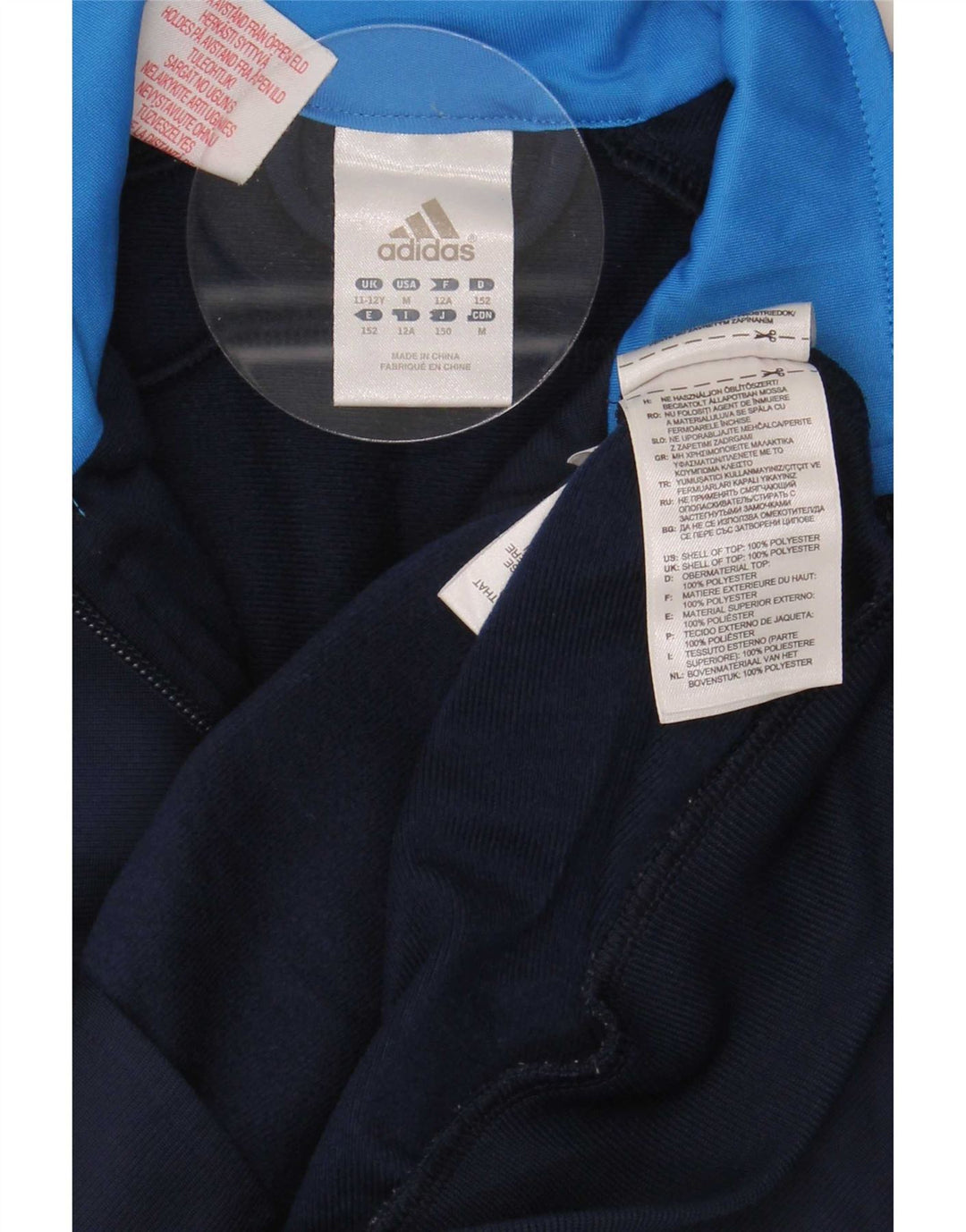 Veste de survêtement Adidas Garçon 11-12 ans Bleu Marine Polyester