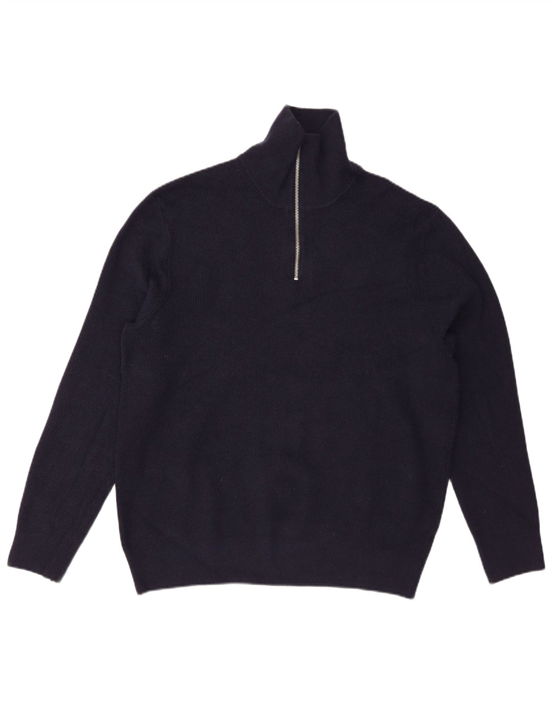 Marks & Spencer Pull col zippé pour homme XL en coton bleu marine