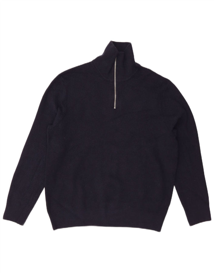 Marks & Spencer Pull col zippé pour homme XL en coton bleu marine