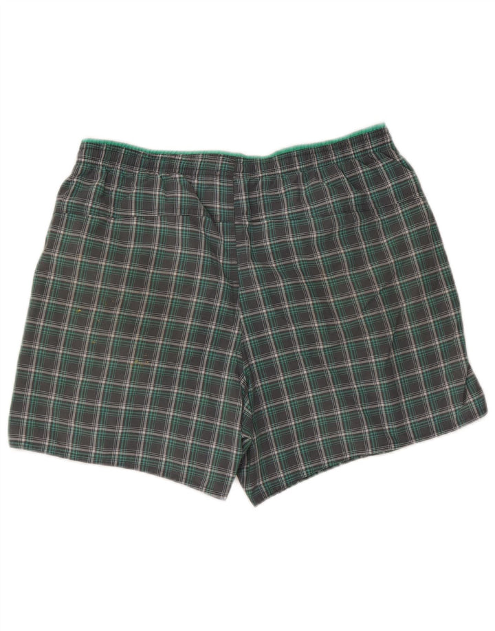 Adidas Short de bain pour homme en polyester à carreaux vert moyen