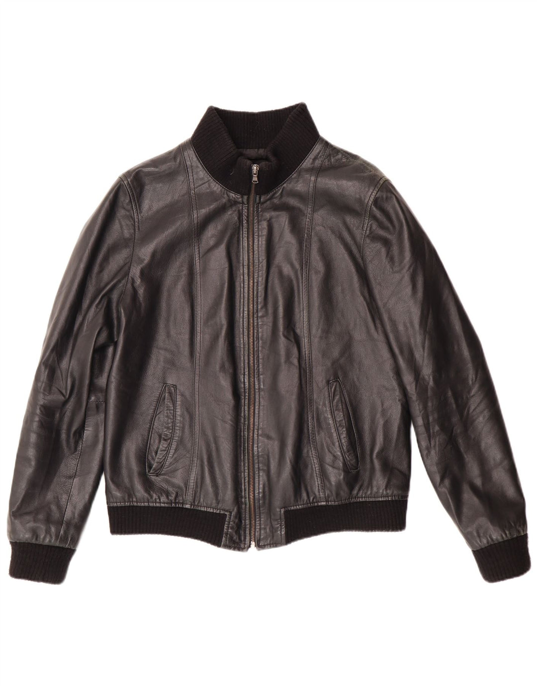 Talenti Veste en cuir pour femme UK 14 Large Noir