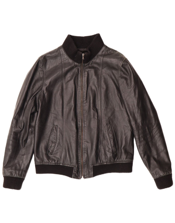 Talenti Veste en cuir pour femme UK 14 Large Noir