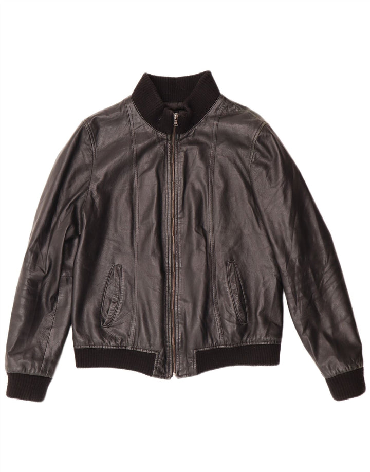 Talenti Veste en cuir pour femme UK 14 Large Noir