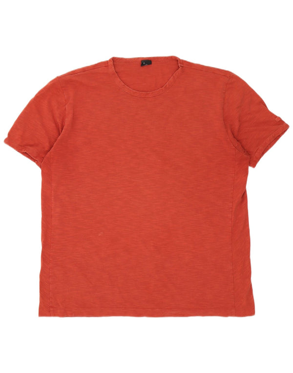 Hugo Boss Hommes Slim Fit T-Shirt Top 2XL Orange Moucheté Coton