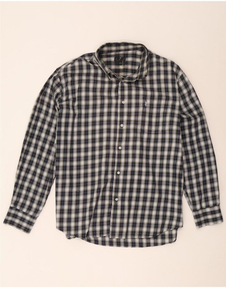 STS Chemise en flanelle pour homme Taille 42/43 Grand carreaux bleus Polyester