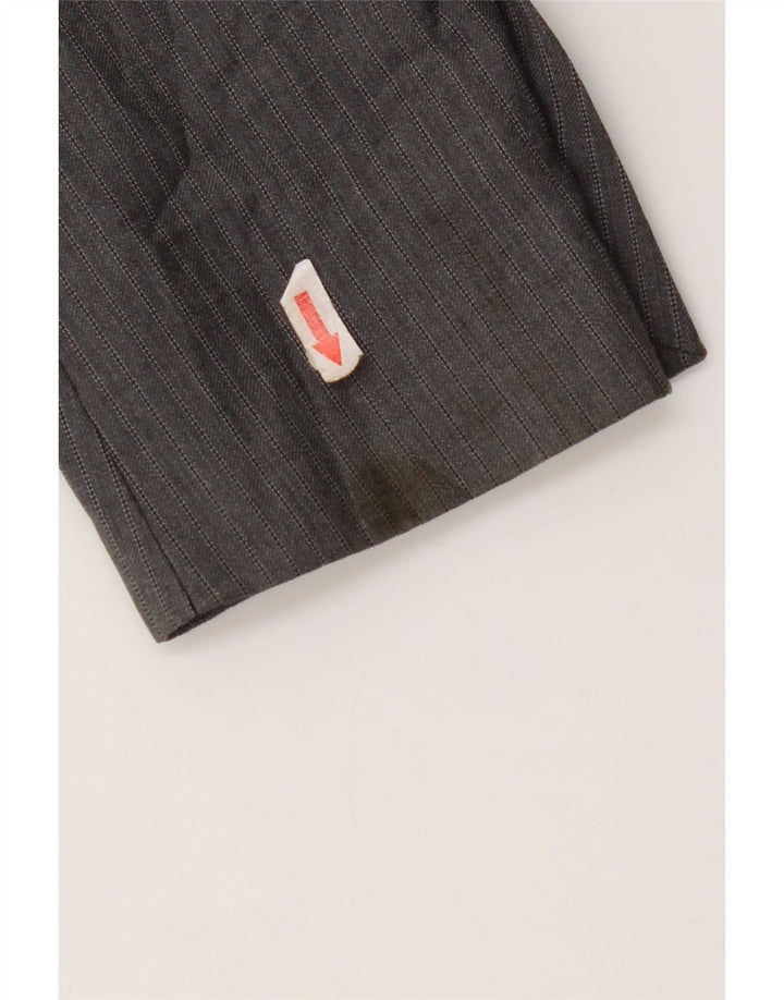 Zara Veste Blazer 3 Boutons Homme EU 50 Laine Rayée Gris Moyen