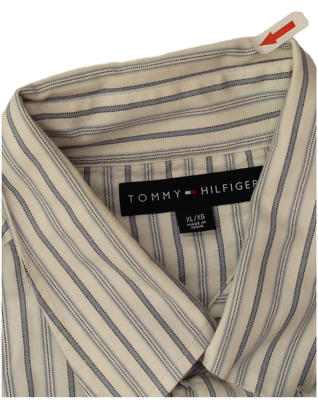 Tommy Hilfiger Chemise Homme XL Coton Rayé Blanc