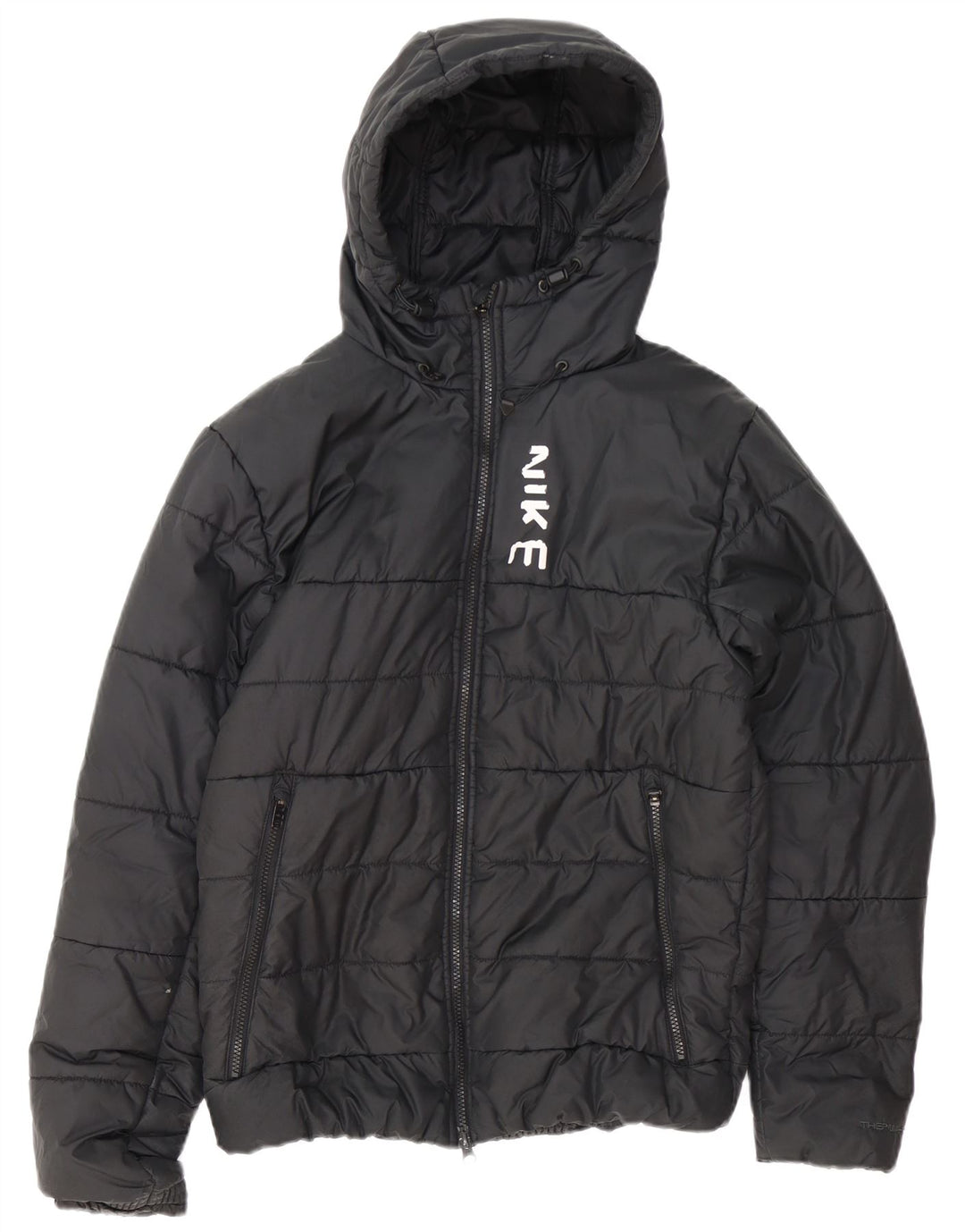 Nike Veste matelassée à capuche Therma-Fit pour homme UK 38 Noir Moyen Polyester