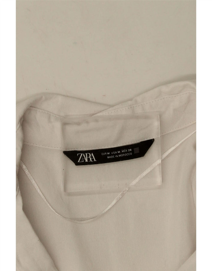 Zara Chemise surdimensionnée pour femme UK 14 Coton blanc moyen