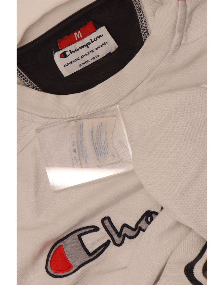 Champion Sweat-shirt graphique pour homme en coton color block blanc moyen