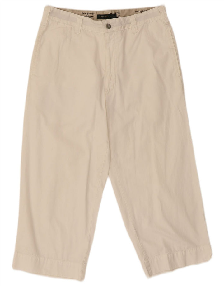 Dockers Pantalon Capri Droit W31 L22 Femme Blanc Cassé