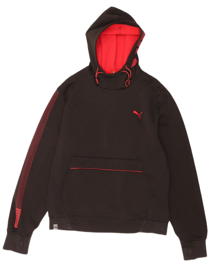 Puma Pull à capuche pour homme Large Noir Colorblock Polyester