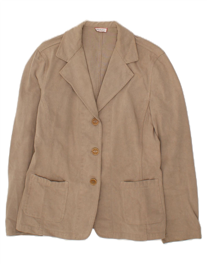 MAX & CO. Womens 3 Button Blazer Jacket UK 14 Medium Grey Vintage Max & Co. and Second-Hand Max & Co. from Messina Hembry 
