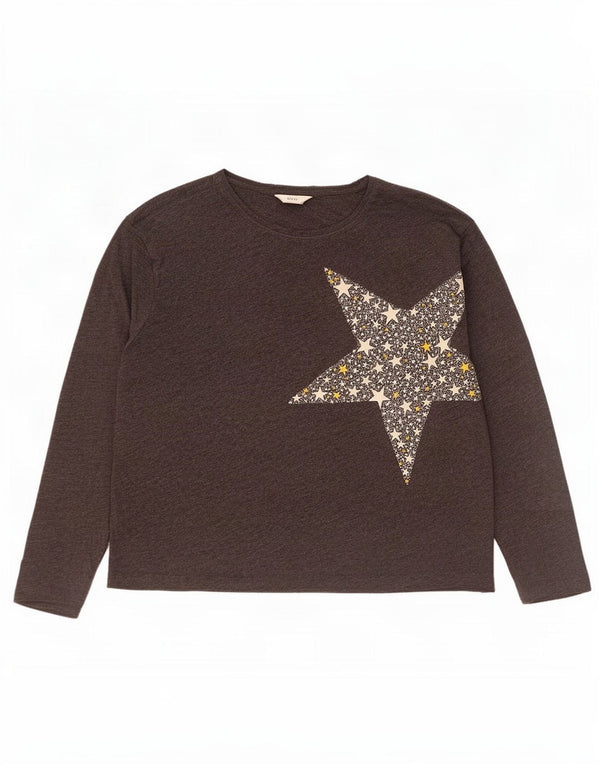 Marks & Spencer Haut graphique surdimensionné à manches longues pour femme UK 18 XL Gris