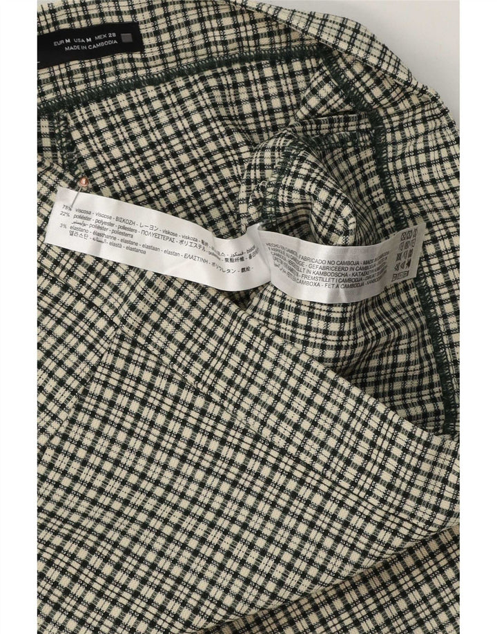 Zara Pantalon décontracté taille haute pour femme Medium W28 L27 Vichy multicolore