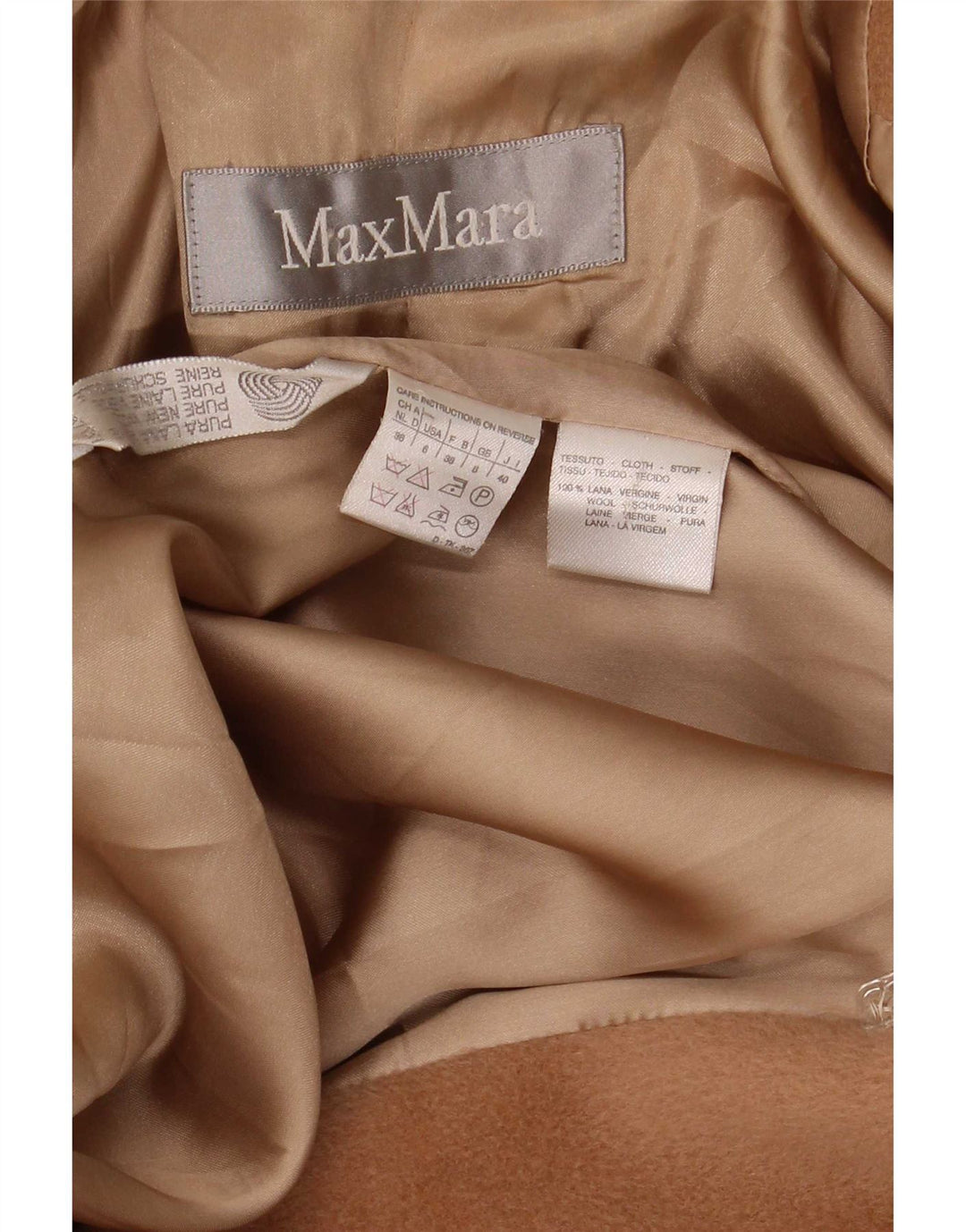 Max Mara Manteau surdimensionné à double boutonnage pour femme UK 8 Petite laine beige