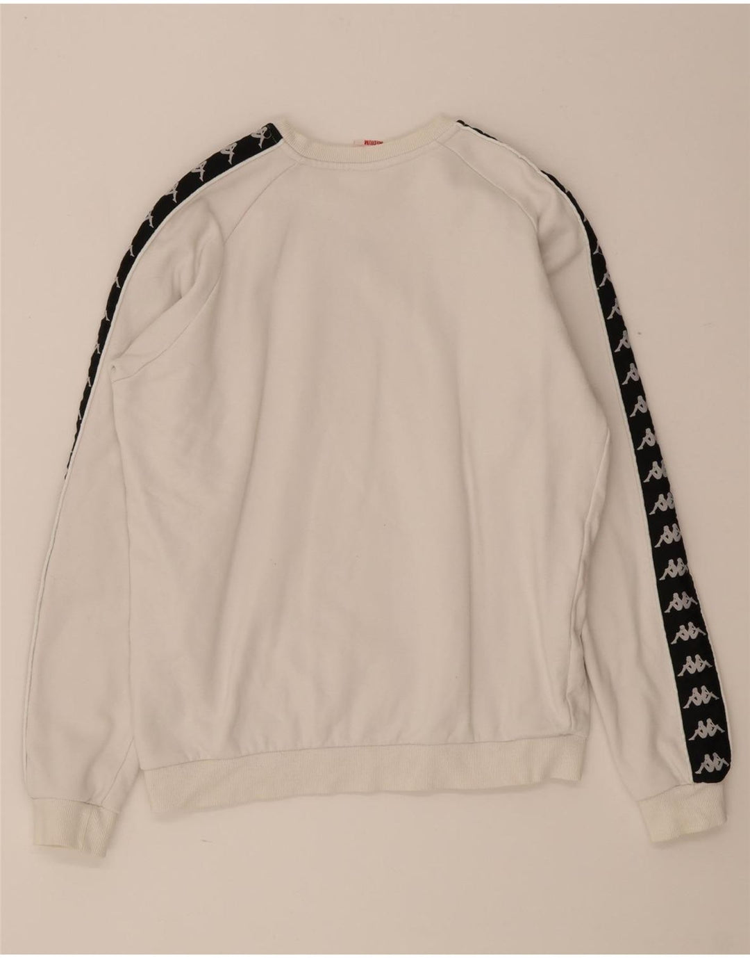 Kappa Sweat-shirt graphique pour homme en coton color block blanc moyen
