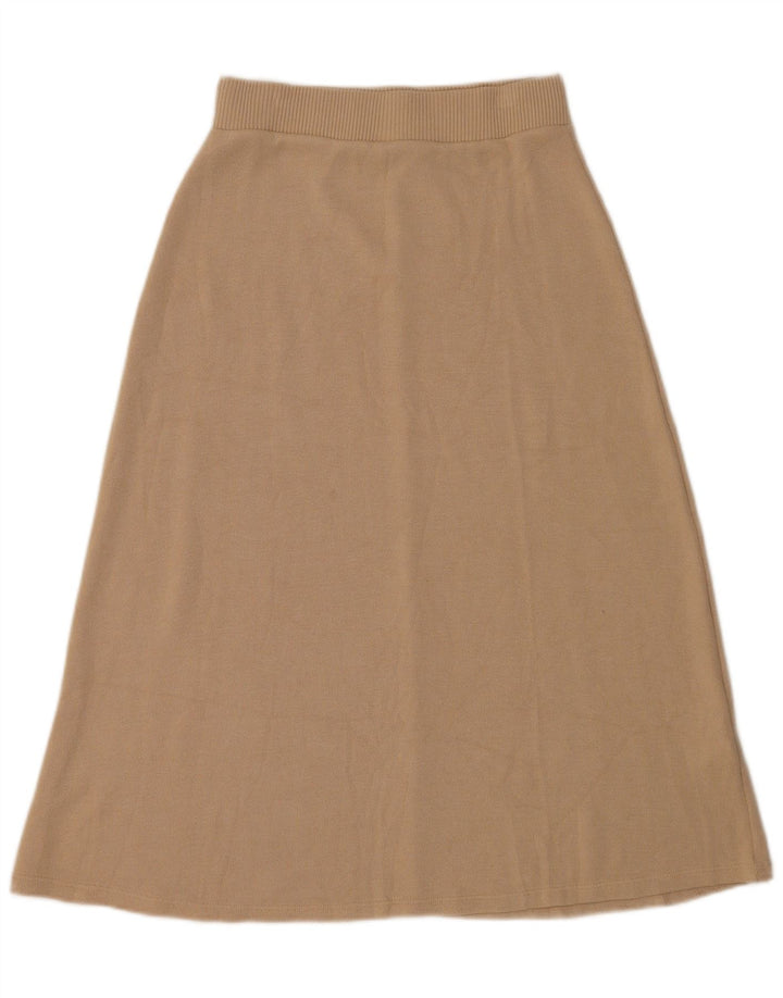 Zara Femme Jupe Midi Moyenne W28 Beige Viscose
