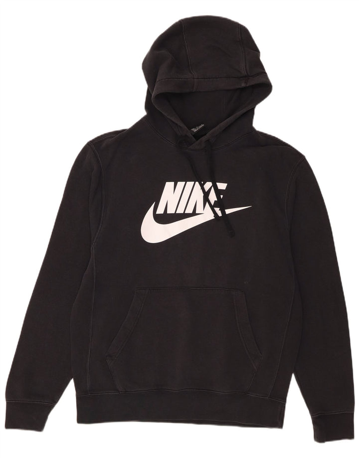 Nike Pull à capuche graphique en coton noir moyen pour homme