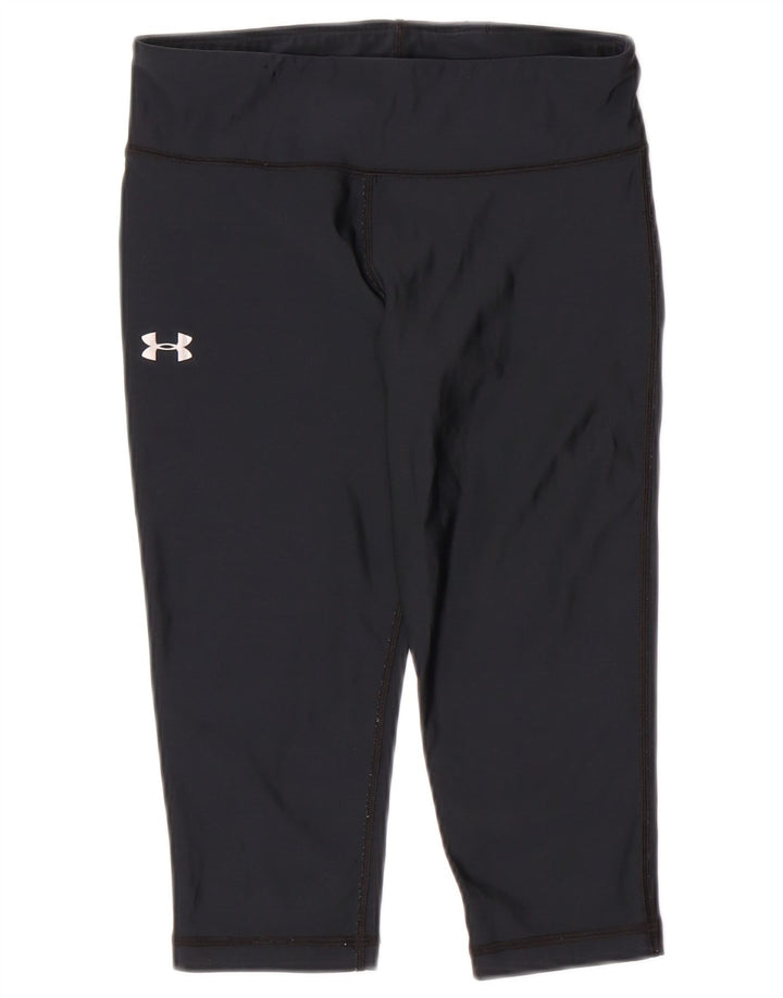 UNDER ARMOUR Legging Capri Heat Gear pour femme UK 8 Small Bleu marine