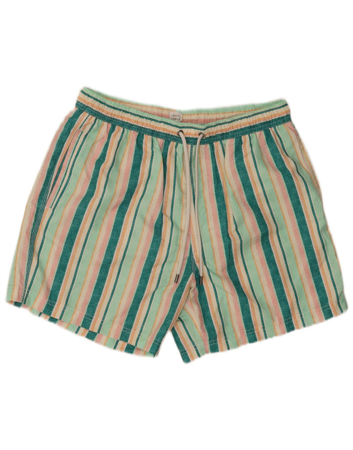John Lewis Short de bain pour homme en polyester rayé vert moyen