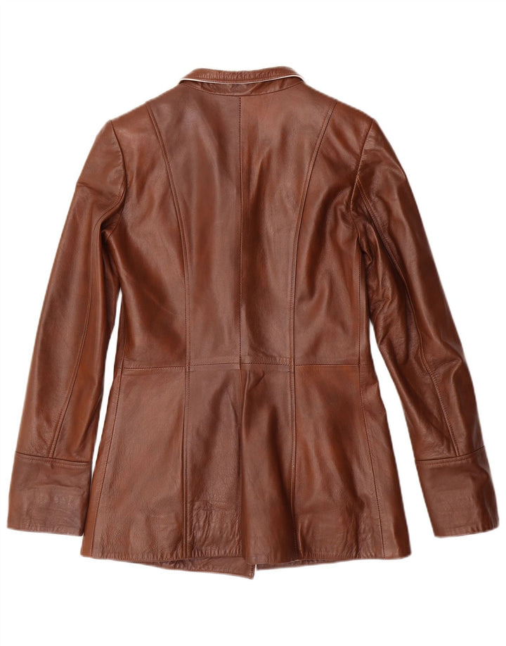 Giorgio Di Mare Veste en cuir pour femme UK 6 XS Cuir marron