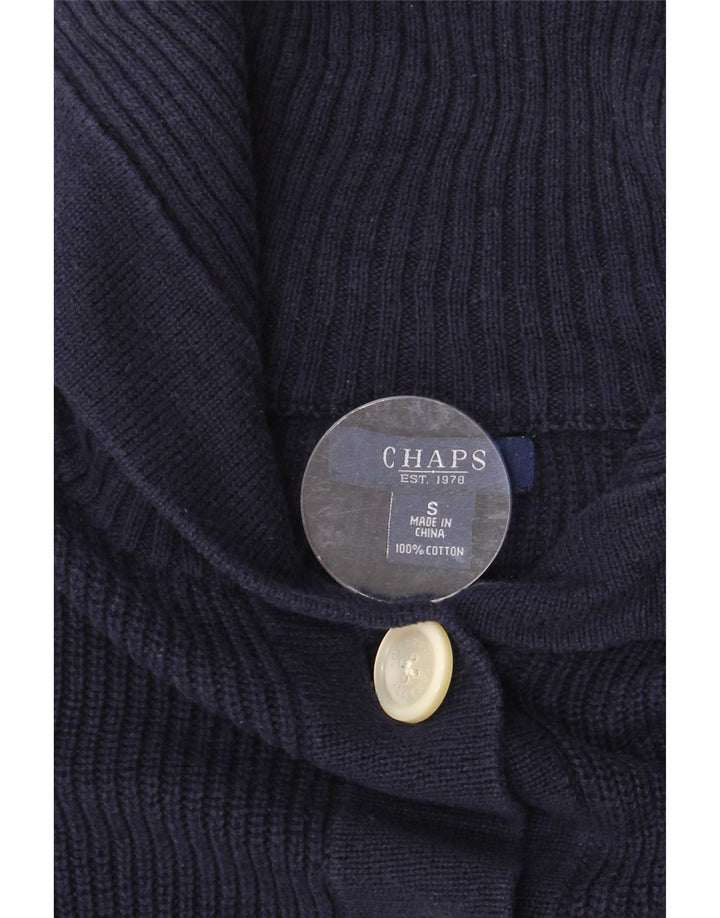 CHAPS Pull Cardigan Femme UK 10 Petit Coton Bleu Marine