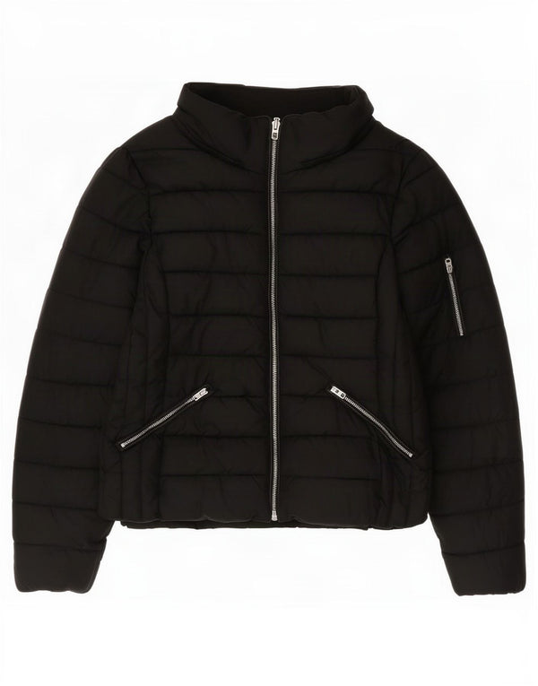 Zara Femme Trafaluc Veste Rembourrée UK 16 Large Noir Nylon