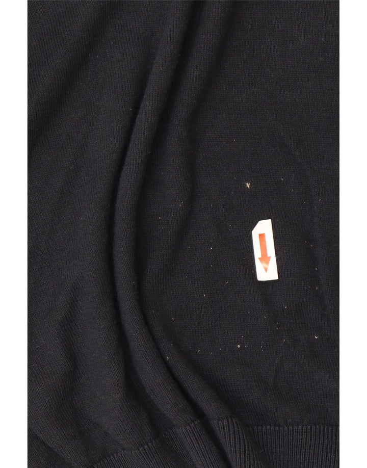 Benetton Pull à col rond pour homme Noir moyen classique