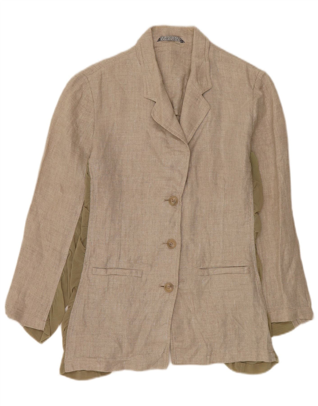 Liu Jo Veste blazer à 3 boutons pour femme UK 44 Beige moyen Colourblock