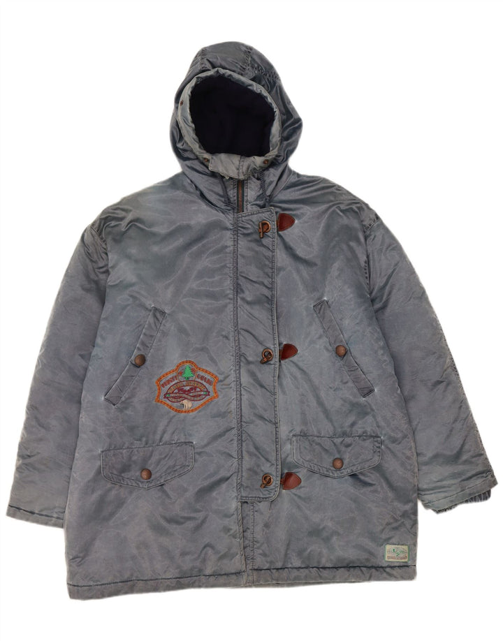 veste coupe-vent surdimensionnée à capuche vintage pour femmes IT 44 Bleu moyen