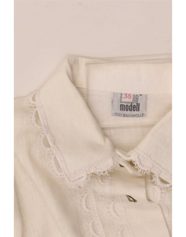 Hanne Modell Chemisier Femme EU 38 Moyen Blanc Floral Coton