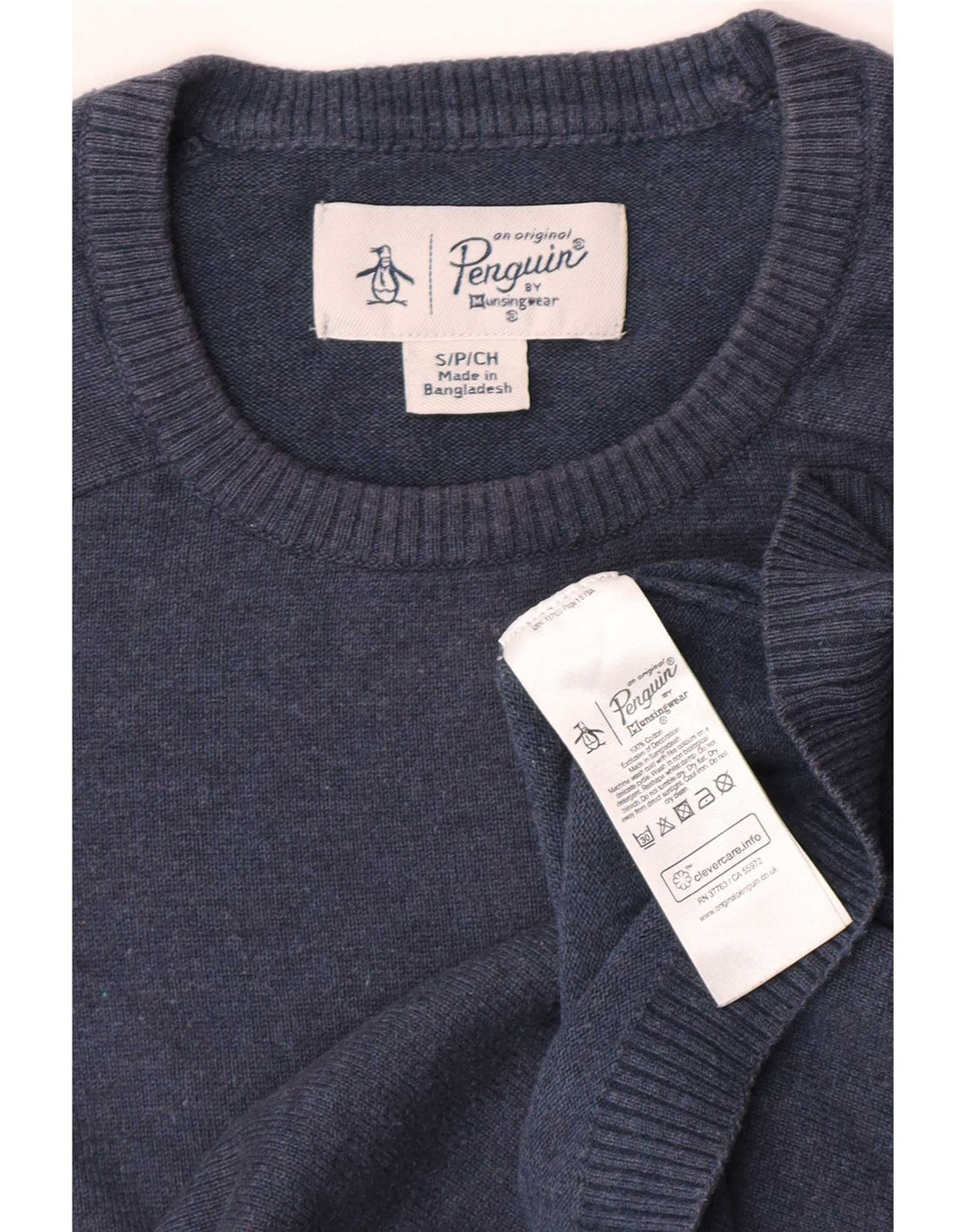 Penguin Pull à col rond pour homme en coton bleu petit