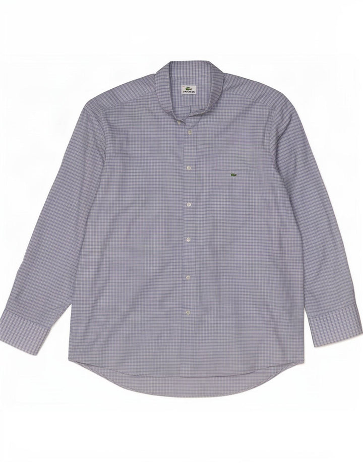 Lacoste Chemise Homme Taille 44 XL Bleu Vichy Coton