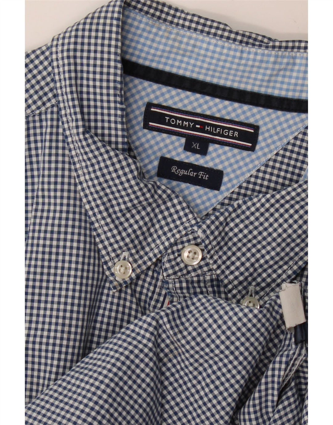 TOMMY HILFIGER Chemise Regular Fit Homme XL Bleu Marine Vichy