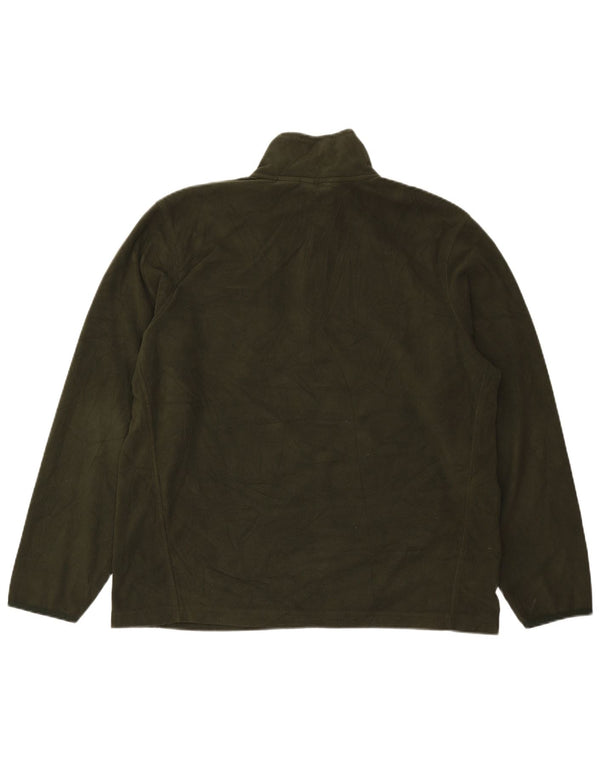 Eddie Bauer Pull polaire à col zippé pour homme, grand polyester vert