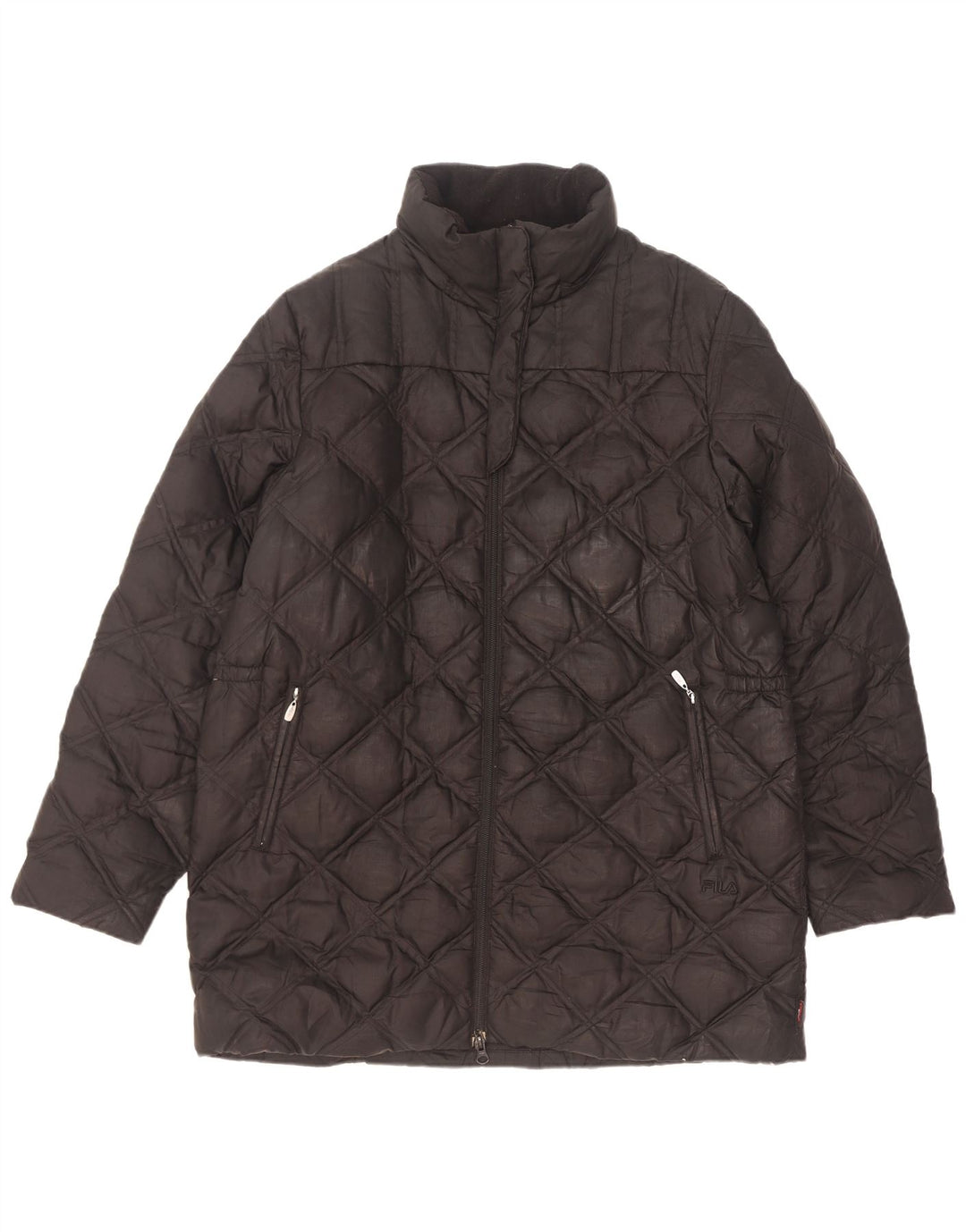 Fila Manteau rembourré coupe ample pour femme UK 14 Polyester géométrique noir moyen