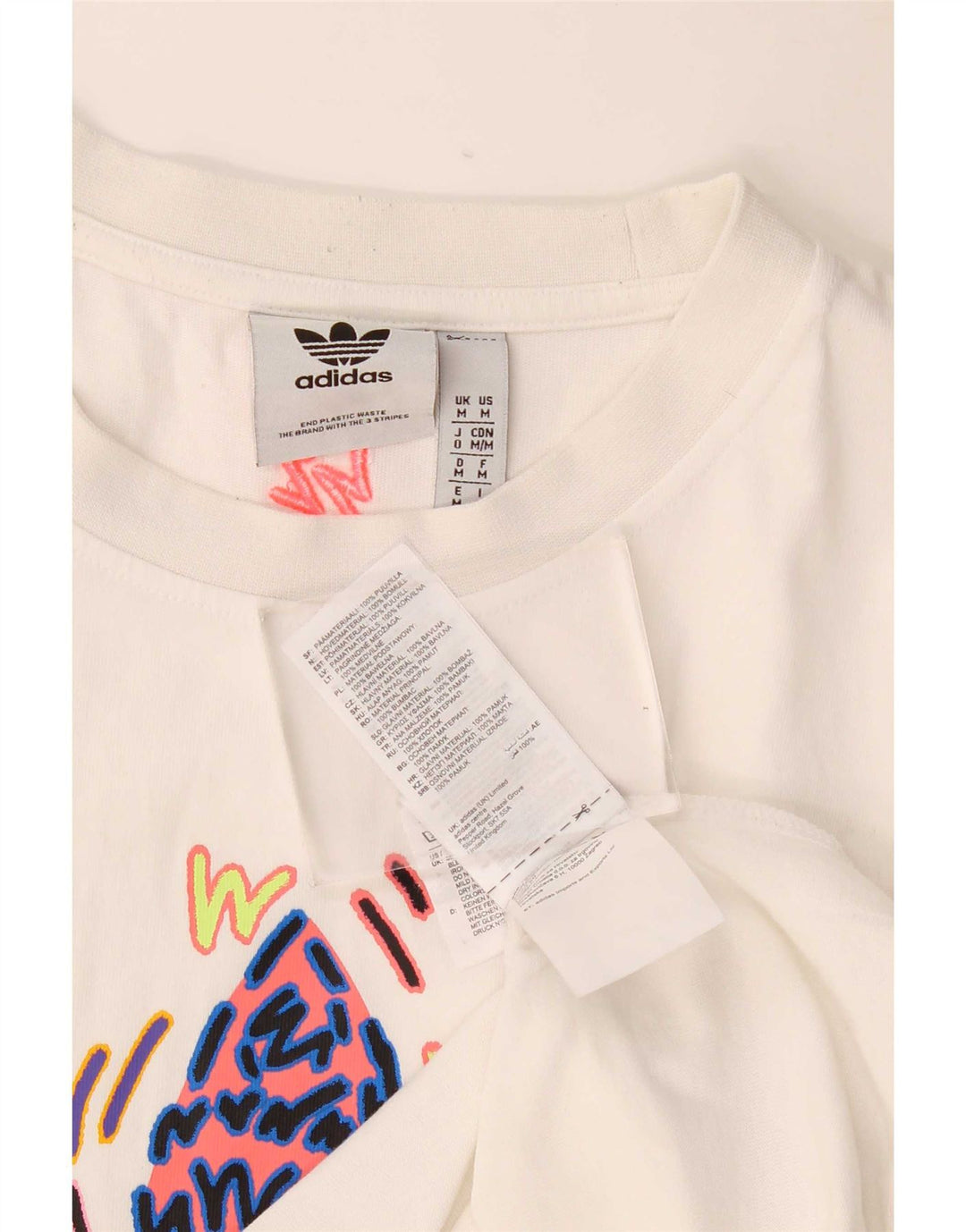 Adidas T-shirt graphique pour homme en coton blanc moyen