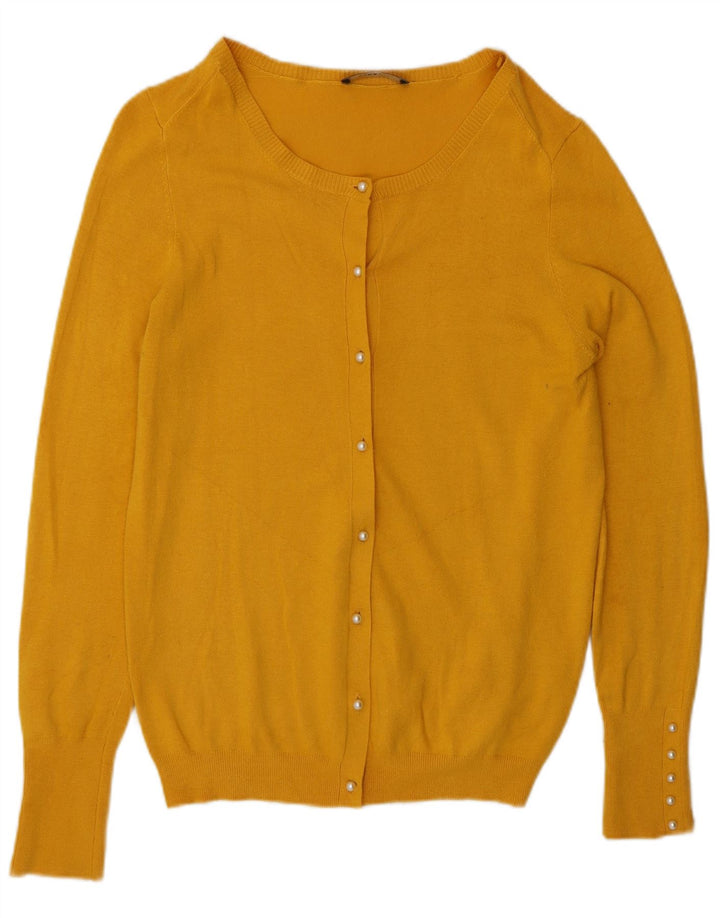 Zara Cardigan Femme Pull UK 14 Large Jaune