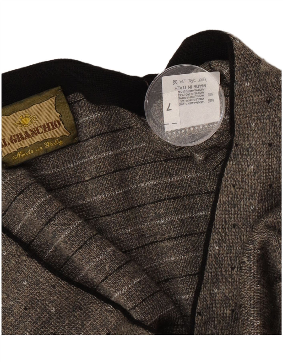 Il Granchio Pull Cardigan Homme 2XL Gris Moucheté Laine