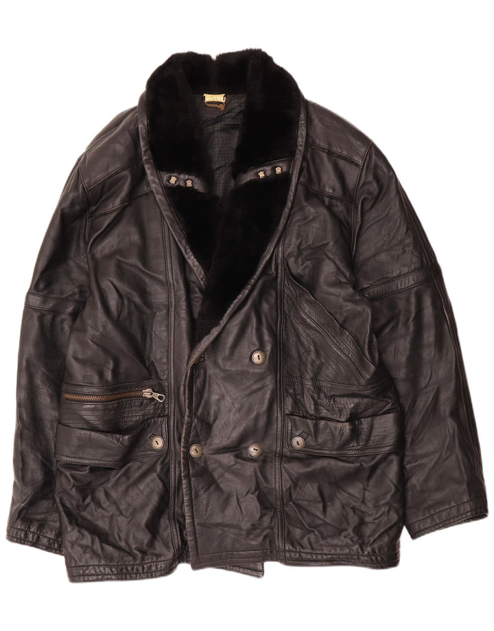 Veste en cuir homme vintage IT 52 XL Cuir noir