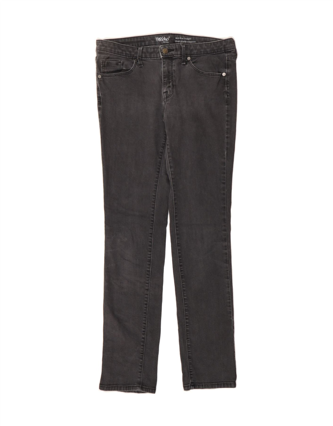 MOSSIMO Womens Mid Rise Straight Jeans US 8 Medium W32 L29 Grey Cotton Vintage Mossimo and Second-Hand Mossimo from Messina Hembry 