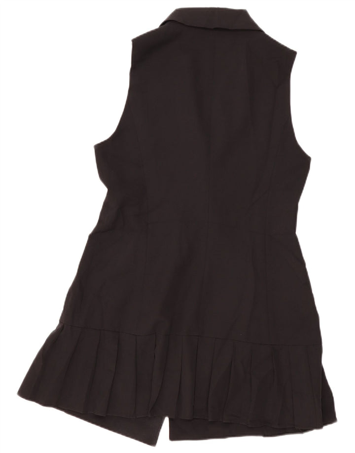 Zara Manteau croisé sans manches pour femme UK 12 Noir moyen
