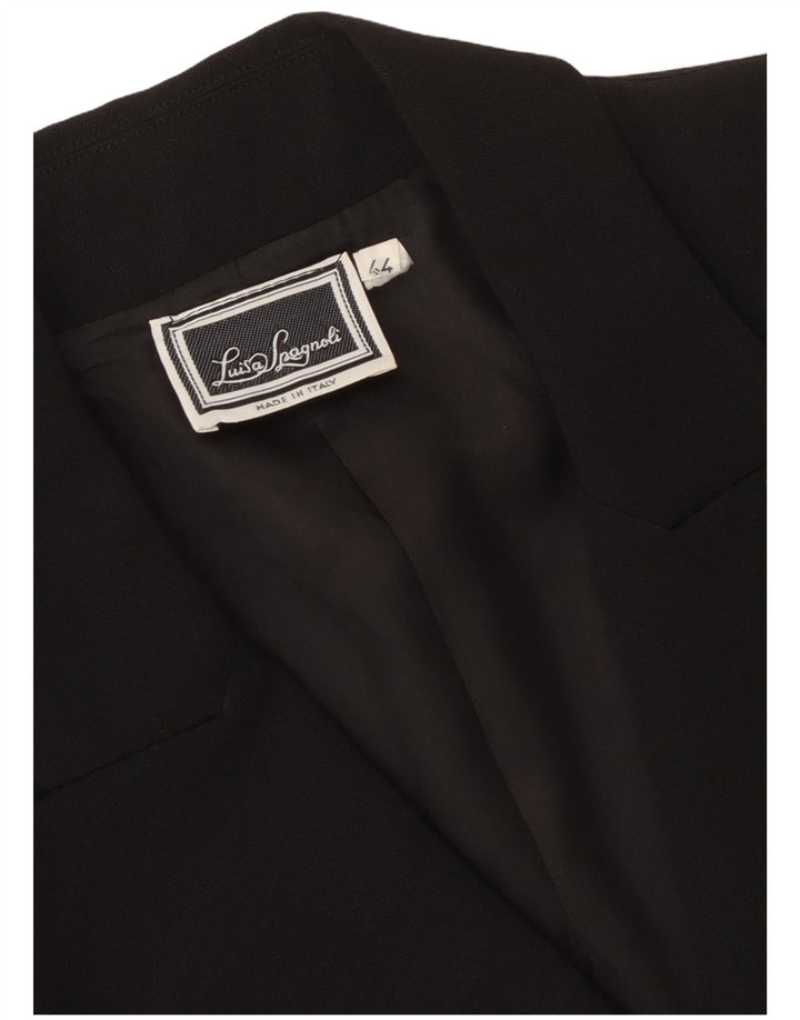Luisa Spagnoli Veste blazer croisée pour femme IT 44 Noir moyen