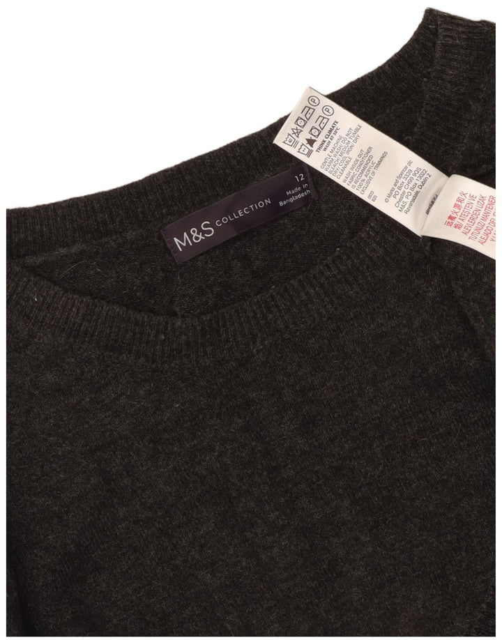 Marks & Spencer Pull col bateau pour femme UK 12 Gris moyen Acrylique
